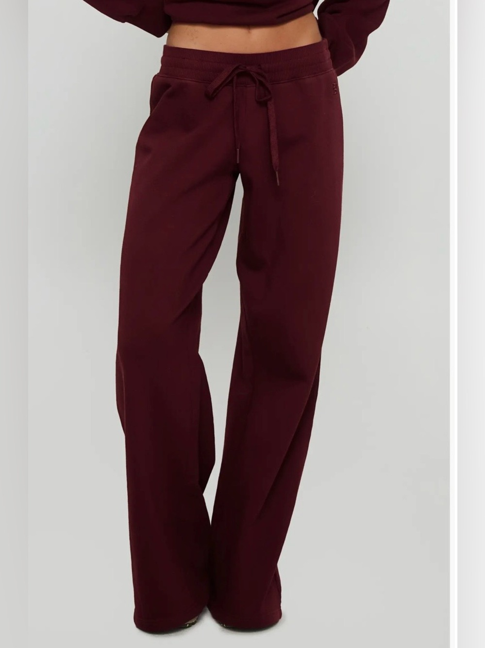 Princess Polly Dodie wide leg sweatpants in Wine